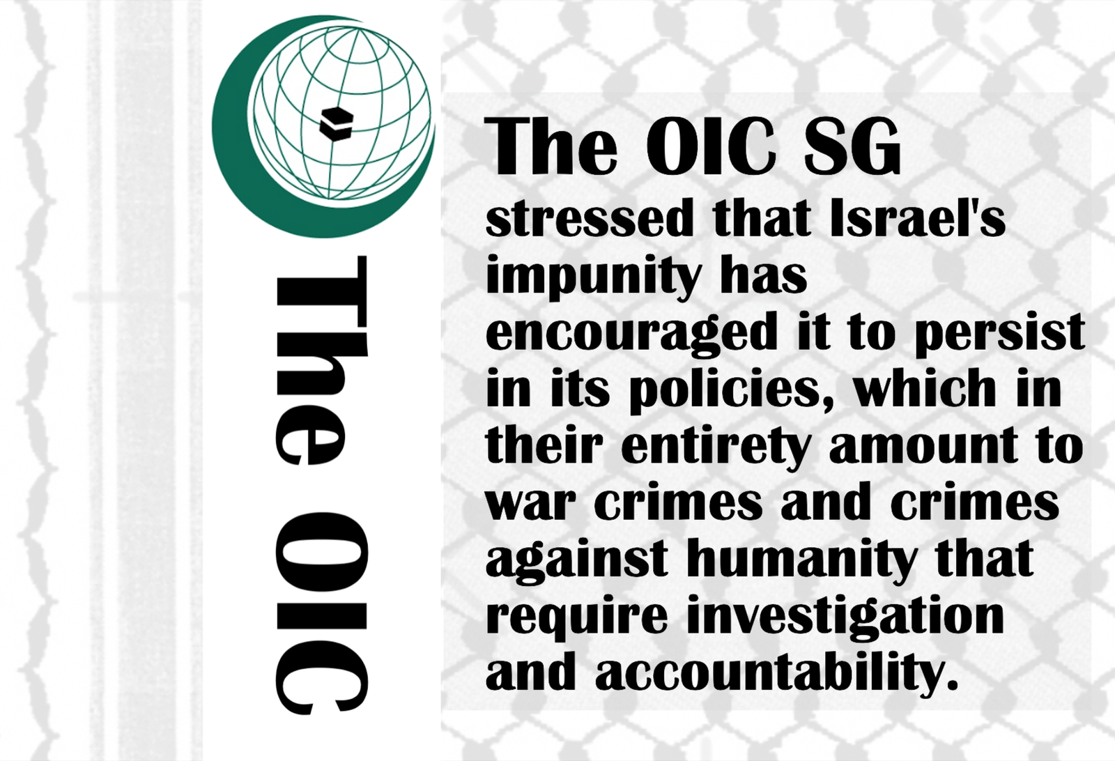 OIC Strongly Condemns Israeli Occupation’s Crime in Tulkarm — OIC